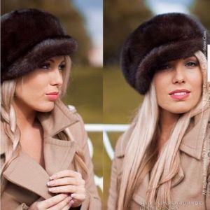 Mink pageboy hat. Real Mink fur